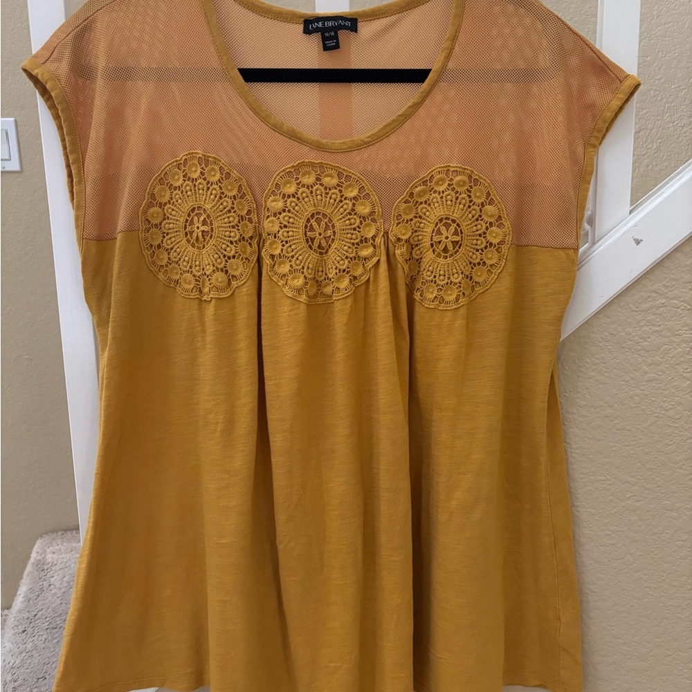 LANE BRYANT Mustard Yellow Women's Top